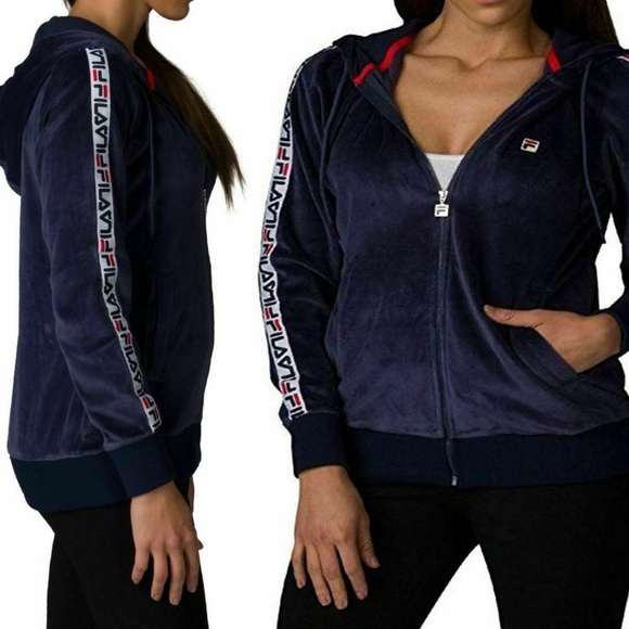 FILA Women's Ultra Soft Velour Hooded Full Zip - Picture 4 of 4